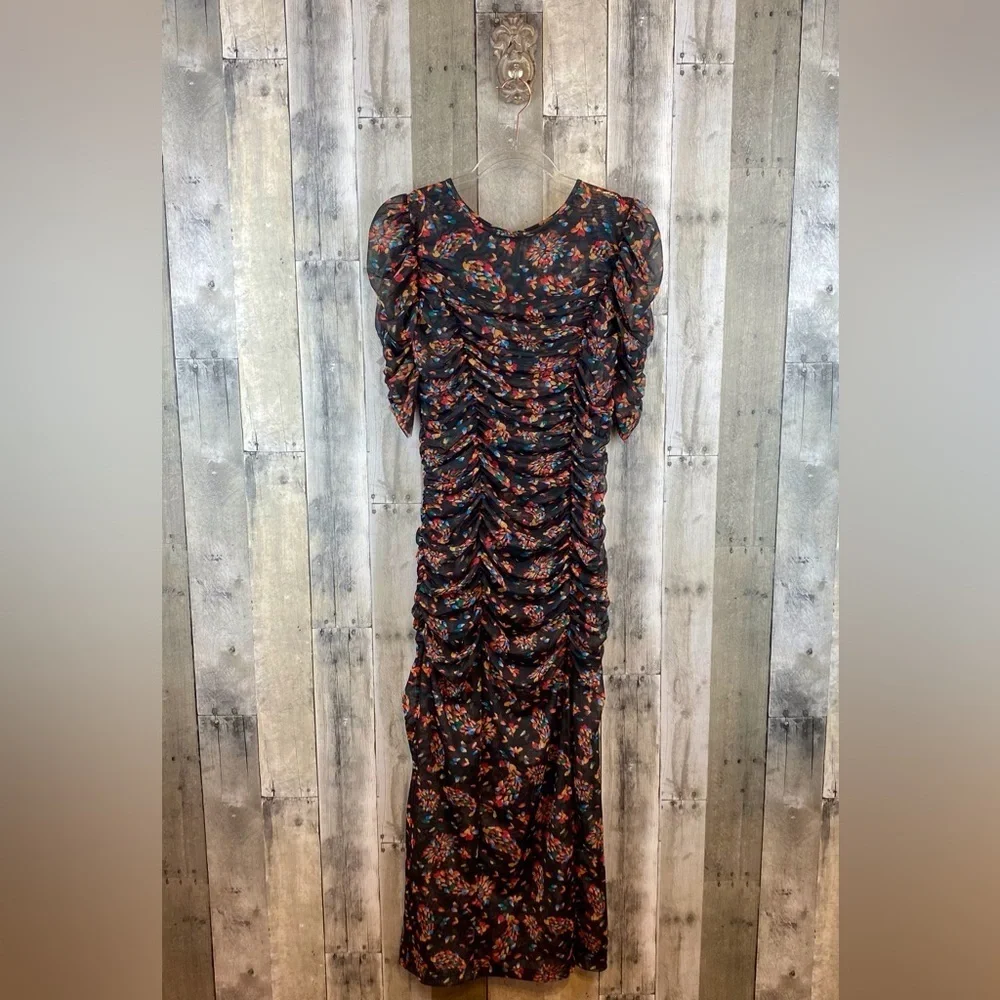 Free People Briella Midi Dress in Twilight Combo Size Medium.